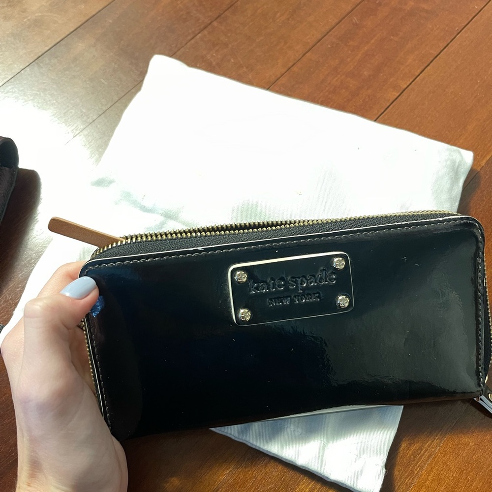 Black patent leather Kate Spade Wallet